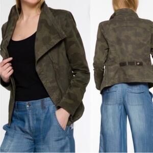 ANTHROPOLOGY MARRAKECH Camo Faravel Moto Utility Short Jacket Size Small